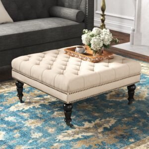 Luxury Furniture Home Upholstered Coffee Table With Cream in Color