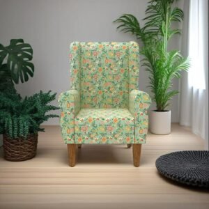 Luxury Furniture Home Wing Chair – Indian Summer (1 Seater Wing Chair, Light Green)