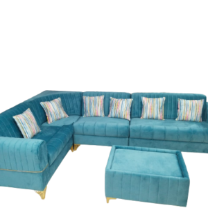 Luxury Furniture Home 2+2+1+ Corner Sofa Set With Sky Blue in Color