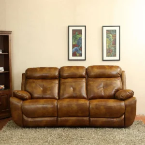 4 Square 3 Seater Motorized Recliner in Brown Color