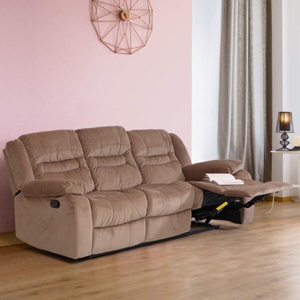 3 Seater Recliner in Light Brown Color