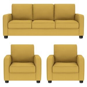 Luxury Furniture Home 3+1+1 Sofa Set With Yellow Color