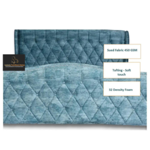 Luxury Furniture Home | Torres Queen size Upholstered bed Without storage, Blue Color