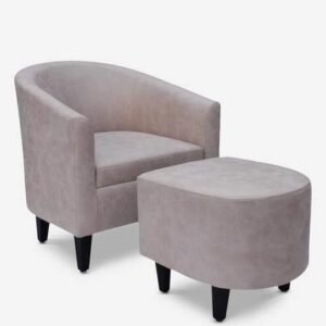 Luxury Furniture Home Arm Chair With Stool, Purple Shades