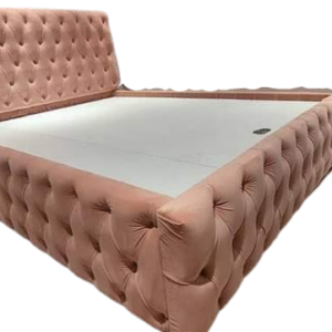 Luxury Furniture Home King Size Upholstered Bed Without Storage in Pink Finish