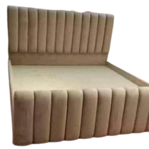 Luxury Furniture Home King Size Upholstered Bed Without Storage in Cream Finish