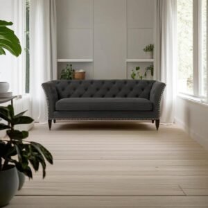 Luxury Furniture Home 3 Seater Sofa Couch in Dark Grey Color