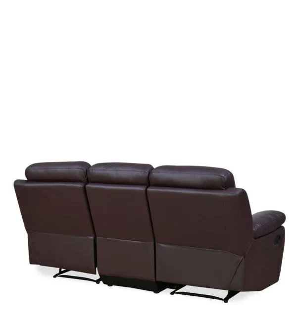 Luxury Furniture Home | Mandy 3 Seater Manual Recliner in Burgundy Color - Image 3