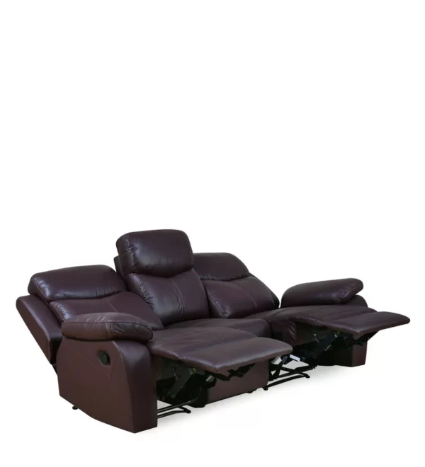 Luxury Furniture Home | Mandy 3 Seater Manual Recliner in Burgundy Color - Image 4