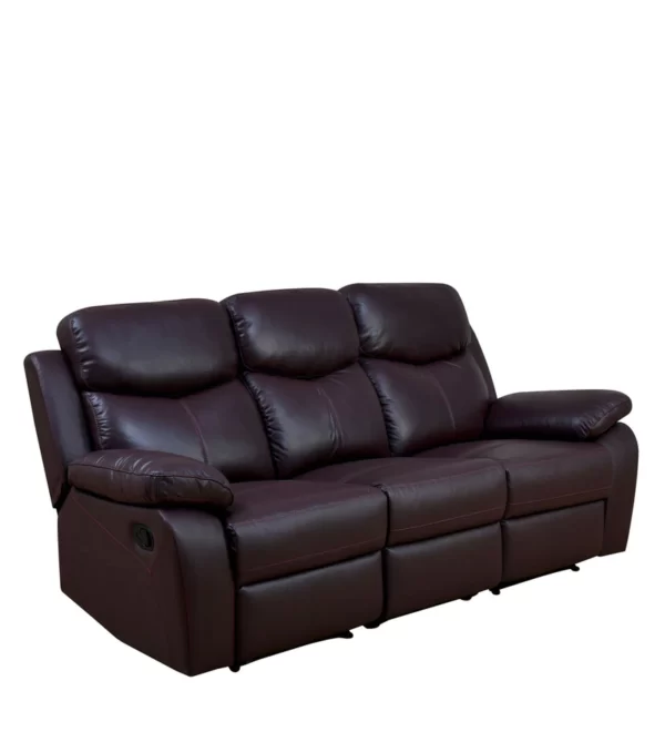 Luxury Furniture Home | Mandy 3 Seater Manual Recliner in Burgundy Color - Image 2