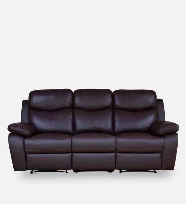 Luxury Furniture Home | Mandy 3 Seater Manual Recliner in Burgundy Color