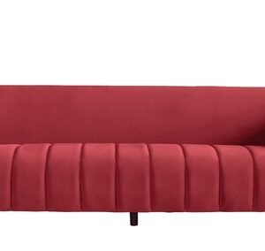 Luxury Furniture Home Valeria 3 Seater Velvet Sofa in Bright Red Color