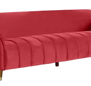 Luxury Furniture Home Valeria 3 Seater Velvet Sofa in Bright Red Color