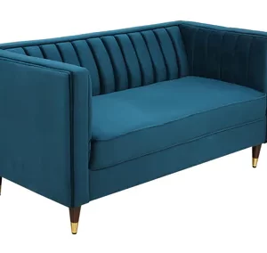 Luxury Furniture Home Vito 2 Seater Velvet Sofa in Teal Blue Colour