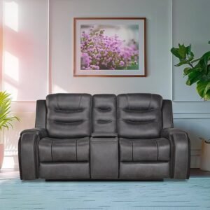 2 Seater Motorized Recliner in Grey Color