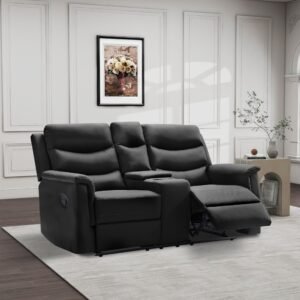 2 Seater Recliner in Black Color