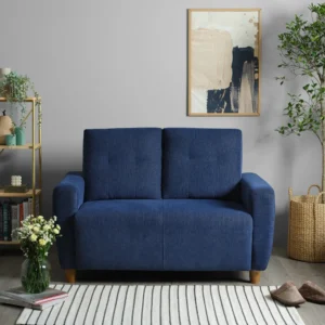 2 Seater Fabric Sofa Couch in Berry Blue Color