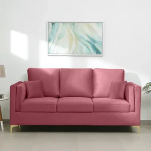 3 Seater Velvet Sofa Couch in Dusky Rose Colour