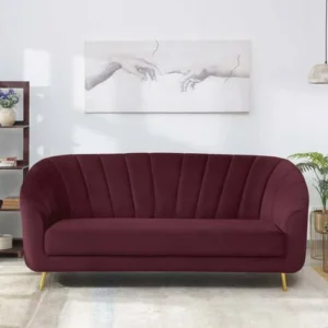 3 Seater Fabric Sofa Couch in Wine Red Colour