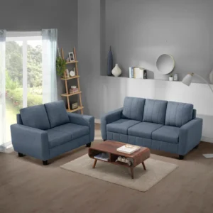 3+2 Seater Fabric Sofa Set in Ocean Blue Colour