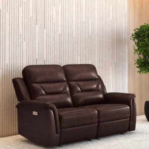 2 Seater Motorised Recliner in Brown Colour